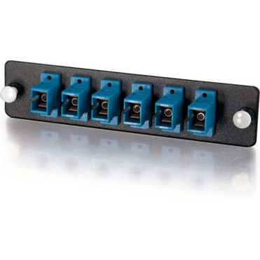 C2G Quiktron Q-Series 6-Strand, SC, Zirconia Insert, SM, Blue SC Adapter Panel - 6 Port(s) - 6 x Simplex - Blue, Black - Wall (Fleet Network)