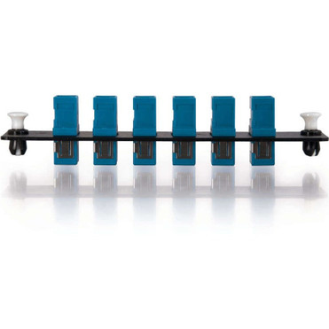 C2G Quiktron Q-Series 6-Strand, SC, Zirconia Insert, SM, Blue SC Adapter Panel - 6 Port(s) - 6 x Simplex - Blue, Black - Wall (31112)