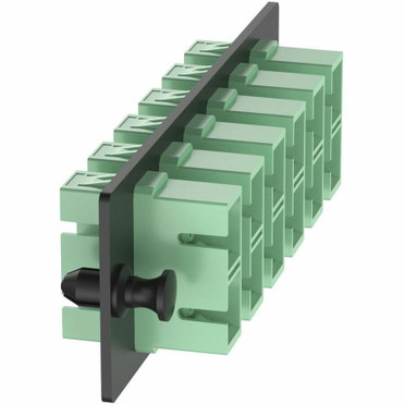 Panduit Opticom Fiber Adapter Panel, OS2, 6 SC Duplex, APC Green - 6 Port(s) - 6 x Duplex - Optical Fiber - Black, Green - Wall (FAP6WAGDSCZ)