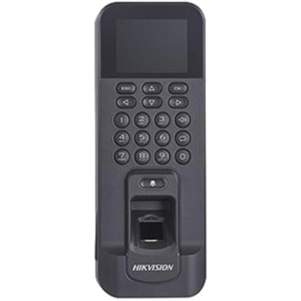 Hikvision Fingerprint Access Control Terminal - Black Door - Fingerprint, Proximity, Key Code - 3000 User(s) - LCD - Fast Ethernet - - (DS-K1T804MF)