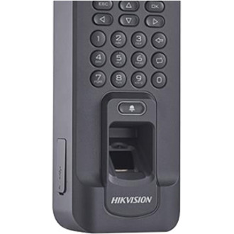 Hikvision Fingerprint Access Control Terminal - Black Door - Fingerprint, Proximity, Key Code - 3000 User(s) - LCD - Fast Ethernet - - (DS-K1T804MF)