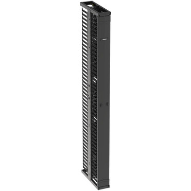 Panduit Double Sided Manager - Vertical Cable Manager - Black - 45U Rack Height - Steel, Acrylonitrile Butadiene Styrene (ABS), Metal (PR2VSD06)