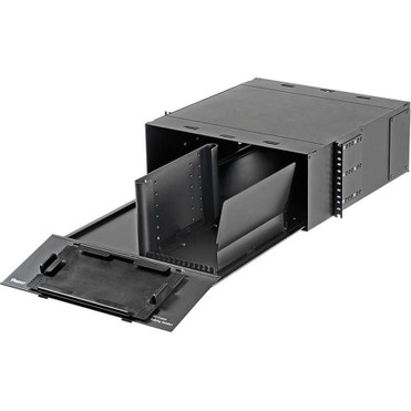 Panduit Fiber Optic Splice Enclosure - 4U Rack Height x 19" (482.60 mm) Rack Width - Rack-mountable - Black - Steel, Plastic (FRMHSS-4RU)