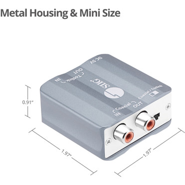 SIIG Toslink/Coaxial Bi-directional Audio Converter - USB - Metal (CE-AU0311-S1)