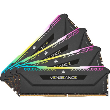 Corsair Vengeance RGB Pro SL 64GB (4 x 16GB) DDR4 DRAM 3200MHz C16 Memory Kit - Black - For Motherboard - 64 GB (4 x 16GB) - DDR4 - - (CMH64GX4M4E3200C16)