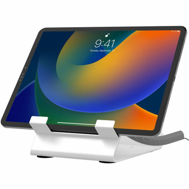 CTA Digital Security Cable Locking Desk Mount (White) - 9.7" to 11" Screen Support - Steel - 1 (Fleet Network)