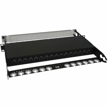Tripp Lite series N48LSM-16X16 Spine-Leaf MPO Panel, 16 x 16 Ports, 1U - 32 Port(s) - 1U High - Black - 19" Wide - Rack-mountable (N48LSM-16X16)