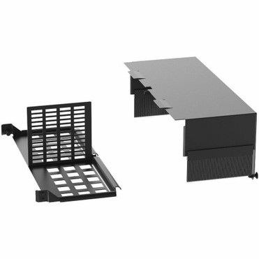 Panduit HD Flex Patch Panel Slack Plate w/Rear 4RU, Black - Patch Panel Trunk Slack Plate - Black - 4U Rack Height - Steel - 1 Pack (FLEX-PLATE4UPR)