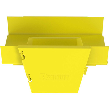 Panduit FiberRunner&reg; Vertical Tee, 90&deg;, 12x4, Yellow - Yellow - 14.6" (371.60 mm) Length - Polycarbonate - 1 Pack (Fleet Network)
