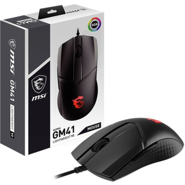 MSI Clutch GM41 Gaming Mouse - Optical - Cable - USB 2.0 - 16000 dpi - Scroll Wheel - 6 Programmable Button(s) (CLUTCHGM41V2)