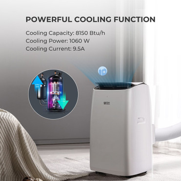 Ultima Cosa Aria Clima 4-in-1 Smart Portable Air Conditioner - Cooler, Heater - 8000 BTU/h Cooling Capacity - 10500 BTU/h Heating - - (TAC-08CHPD/MV)