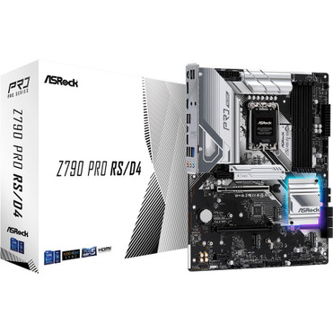 ASRock Z790 PRO RS/D4 Gaming Desktop Motherboard - Intel Z790 Chipset - Socket LGA-1700 - ATX - Core Processor Supported - 128 GB DDR4 (Fleet Network)