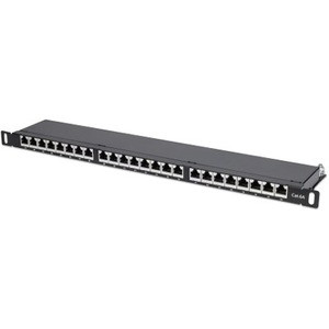 Intellinet Cat6a Shielded Patch Panel - 24 Port(s) - 24 x RJ-45 - Black - Desktop (Fleet Network)