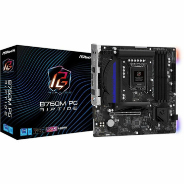 ASRock B760M PG RIPTIDE Gaming Desktop Motherboard - Intel B760 Chipset - Socket LGA-1700 - Micro ATX - Core Processor Supported - 192 (B760M PG RIPTIDE)