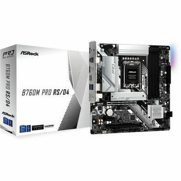 ASRock B760M Pro RS/D4 Gaming Desktop Motherboard - Intel B760 Chipset - Socket LGA-1700 - Micro ATX - Core Processor Supported - 128 (B760M PRO RS/D4)