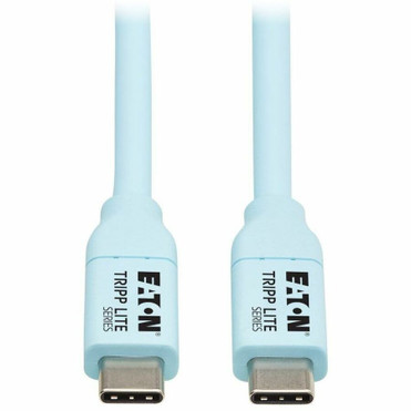 Tripp Lite series U040AB-006CS5LB USB-C to USB-C Cable (M/M), Light Blue, 6 ft. (1.8 m) - 6.6 ft (2.01 m) USB-C Data Transfer Cable - (Fleet Network)