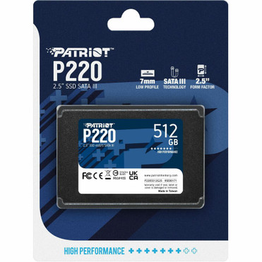 Patriot Memory P220 512 GB Solid State Drive - 2.5" Internal - SATA (SATA/600) - 240 TB TBW (P220S512G25)