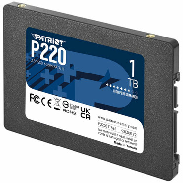 Patriot Memory P220 1 TB Solid State Drive - 2.5" Internal - SATA (SATA/600) - 480 TB TBW (P220S1TB25)