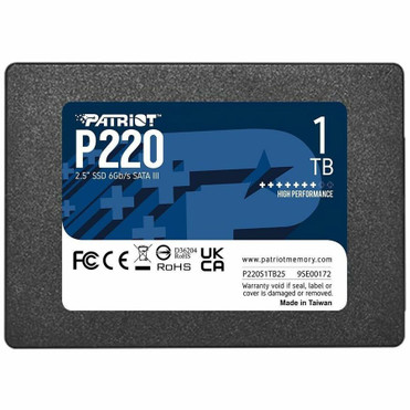 Patriot Memory P220 1 TB Solid State Drive - 2.5" Internal - SATA (SATA/600) - 480 TB TBW (P220S1TB25)