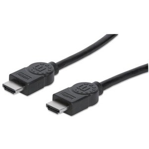 Manhattan HEC, ARC, 3D, 4K, HDMI Male to Male, Shielded, Black, 15 m (50 ft.) - 50 ft (15.24 m) HDMI A/V Cable for Audio/Video Device, (Fleet Network)