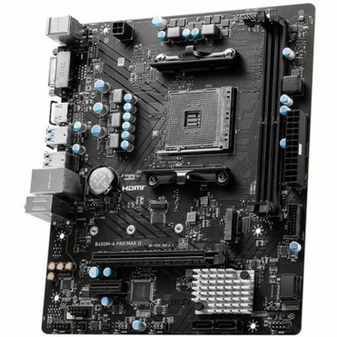 MSI B450M-A PRO MAX II Gaming Desktop Motherboard - AMD B450 Chipset - Socket AM4 - Micro ATX - Athlon, Ryzen 5 Processor Supported - (B450MAPROMAXII)