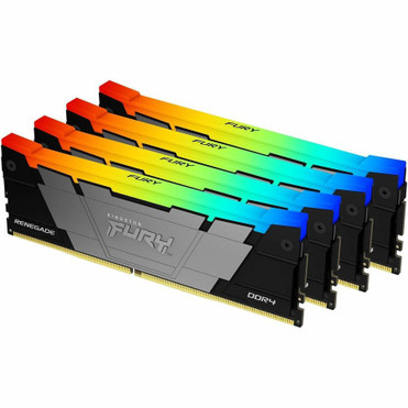 Kingston FURY Renegade 128GB (4 x 32GB) DDR4 SDRAM Memory Kit - For Motherboard - 128 GB (4 x 32GB) - RGB - DDR4-3600/PC4-28800 DDR4 - (Fleet Network)