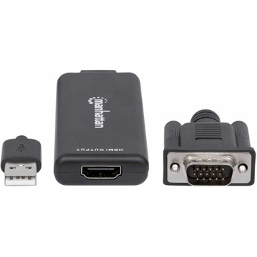 Manhattan VGA and USB-A to HDMI Converter, Analog VGA Video and USB Audio to Digital HDMI Signal, 1920x1080, 1080p@60Hz, 24-bit 1.65 / (152426)