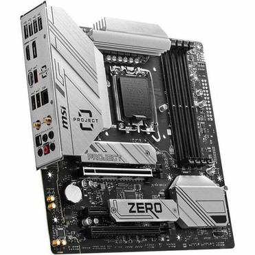 MSI B760M PROJECT ZERO Desktop Motherboard - Intel B760 Chipset - Socket LGA-1700 - Micro ATX - Core, Pentium Gold, Celeron Processor (Fleet Network)