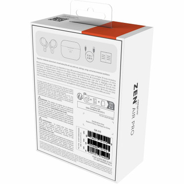 Creative Zen Air Pro Earset - Siri, Google Assistant - Stereo - True Wireless - Bluetooth - Earbud - Binaural - In-ear - White (51EF1090AA000)