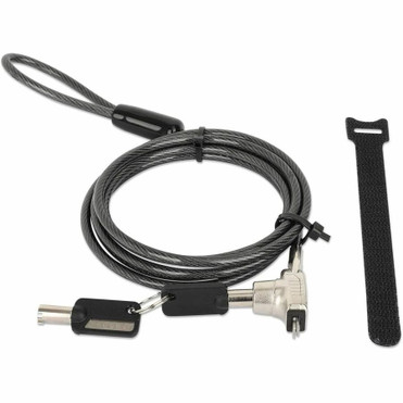 Manhattan Keyed Laptop Lock For Nano Security Slot - 5.9 ft (1.80 m) Cable - Keyed Lock - Translucent Black, Silver - Steel, Polyvinyl (440486)