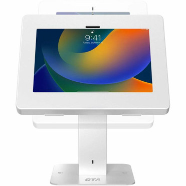 CTA Digital Desk Mount for Tablet, Display, Holder, Monitor, Kiosk - White - Landscape/Portrait - 9" to 11" Screen Support - 6 lb g) - (Fleet Network)