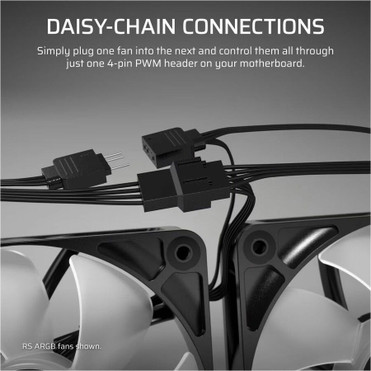 Corsair RS120 120mm PWM Fan - White - 1 Pack - 4.72" (120 mm) Maximum Fan Diameter - 1 x Fan(s) - 72.80 CFM (123.69m /h) Maximum - rpm (CO-9050192-WW)