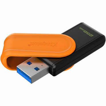 Kingston DataTraveler Exodia S USB Flash Drive - 256 GB - USB 3.2 (Gen 1) - Black, Orange - 5 Year Warranty - 1 (Fleet Network)