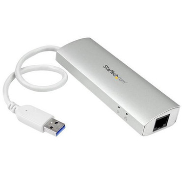 StarTechcom_3_Port_Portable_USB_30_Hub_plus_Gigabit_Ethernet_-_Built-In_Cable_-_Aluminum_USB_Hub_with_GbE_Adapter_-_USB_-_External_-_ST3300G3UA