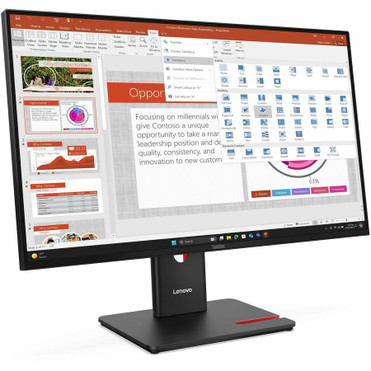 Lenovo ThinkVision T27-40 27" Class Full HD LED Monitor - 16:9 - Eclipse Black - 27" Viewable - In-plane Switching (IPS) Technology - (Fleet Network)