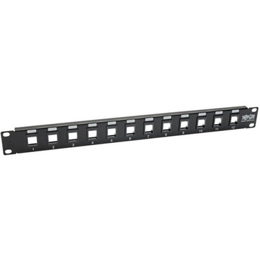 Tripp_Lite_N062-012-KJ_Blank_Patch_Panel_-_12_Ports_-_1U_High_-_Black_-_19_Wide_-_Rack-mountable_N062-012-KJ