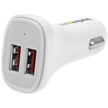 StarTechcom_Dual_Port_USB_Car_Charger_-_White_-_High_Power_24W48A_-_2_port_USB_Car_Charger_-_Charge_two_tablets_at_once_-_12_V_DC_USB2PCARWHS