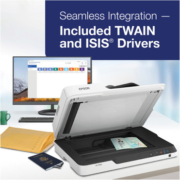 Epson WorkForce DS-1630 Flatbed Scanner - 1200 dpi Optical - 30-bit Color - 8-bit Grayscale - 25 ppm (Mono) - 25 ppm (Color) - Duplex (B11B239201)