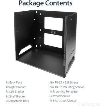 StarTechcom_8U_Open_Frame_Wall_Mount_Network_Rack_w_Built_in_Shelf_-_2-Post_Adjustable_Depth_12_to_18_Equipment_Rack_-_752lbs_-_WALLSHELF8U