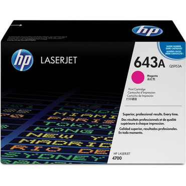 HP 643A Q5953A Original Toner Cartridge - Single Pack - Laser - 10000 Pages - Magenta - 1 Each Q5953A
