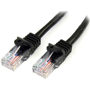 StarTechcom 25 ft Black UTP Cat5e Snagless Patch Cable - Category 5e - 25 ft - 1 x RJ-45 Male - 1 x RJ-45 Male - Black 45PATCH25BK