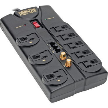Tripp Lite ProtectIT TLP808TELTV 8 Outlets 120V Surge Suppressor - Receptacles 8 x NEMA 5-15R - 2160J TLP808TELTV