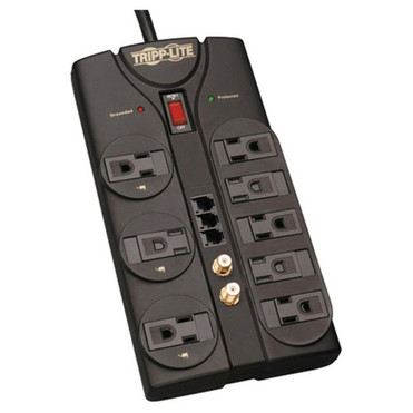 Tripp Lite ProtectIT TLP808TELTV 8 Outlets 120V Surge Suppressor - Receptacles 8 x NEMA 5-15R - 2160J TLP808TELTV