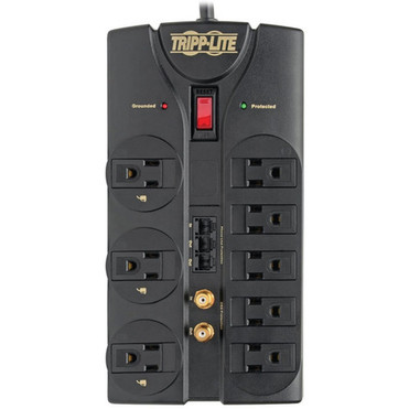 Tripp Lite ProtectIT TLP808TELTV 8 Outlets 120V Surge Suppressor - Receptacles 8 x NEMA 5-15R - 2160J TLP808TELTV