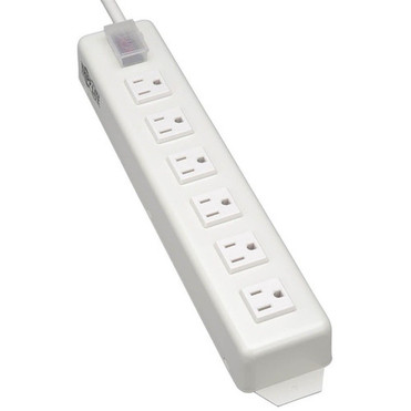 Tripp Lite Power Strip Metal 120V 5-15R Right Angle 6 Outlet 15 Cord - NEMA 5-15P - 6 NEMA 5-15R - 15ft - NEMA 5-15P - 6 NEMA 5-15R - TLM615NCRA