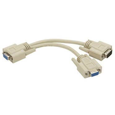 Black Box VGA Splitter Cable - 6 Video Cable - First End 1 x 15-pin HD-15 Male VGA - Second End 2 x 15-pin HD-15 Female VGA - Cable EVN21VGA