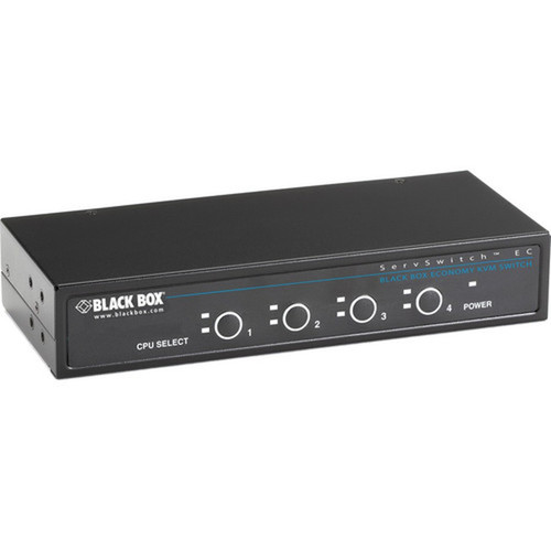 Black Box ServSwitch EC KVM Switch - 4 Computers - 1920 x 1440 - 2 x PS2 Port - Rack-mountable - 1U KV9004A
