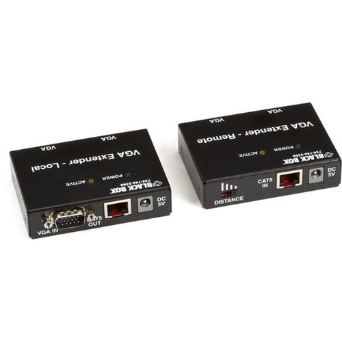 Black Box VGA Extender Kit 2-Port Local 2-Port Remote - 1 Input Device - 4 Output Device - 500 ft 152400 mm Range - 2 x Network - AC555A-R2