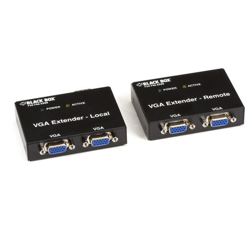 Black Box VGA Extender Kit 2-Port Local 2-Port Remote - 1 Input Device - 4 Output Device - 500 ft 152400 mm Range - 2 x Network - AC555A-R2
