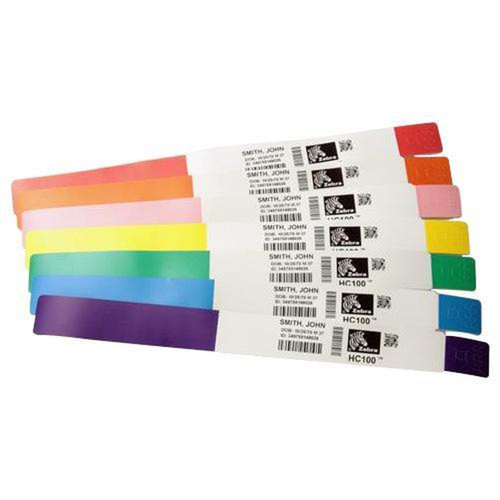 Zebra Wristband Polypropylene 1 x 10in Direct Thermal Zebra Z-Band Fun Pink 1 in core - Permanent Adhesive - 1 Width x 10 Length - - 10012712-5